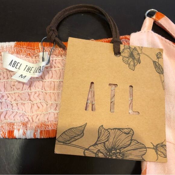 Able the Label Flower Bomb orange floral high low sundress size Medium NWT - Picture 6 of 12